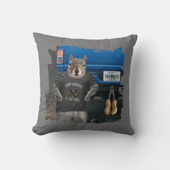 Cojín Decorativo Truk Nutz - graciosas nueces de camión de ardilla (Anverso)