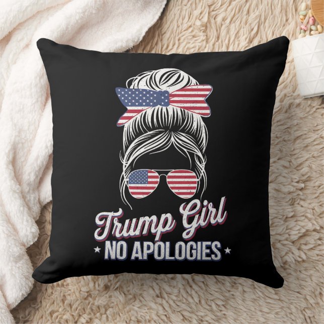Cojín Decorativo Trump Chica sin disculpas desordenado Bun Retro Vi (Manta)