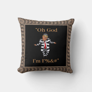 Cojín Decorativo Trump con ropa de prisión