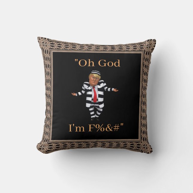 Cojín Decorativo Trump con ropa de prisión (Anverso)