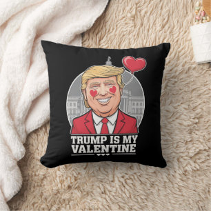 Cojín Decorativo Trump es mi San Valentín Día de San Valentín Retro