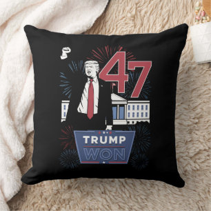 Cojín Decorativo Trump Ganó 2024 Presidente 47 América EE. UU.
