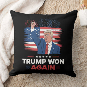 Cojín Decorativo Trump Ganó Otra Vez Presidente 47 USA Vintage