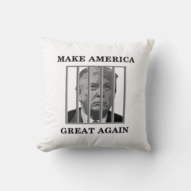 Cojín Decorativo Trump tras las rejas (Anverso)