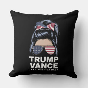 Cojín Decorativo Trump Vance Recuperemos América Chica del Moño Des
