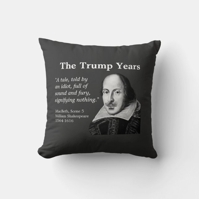 Cojín Decorativo Trump Years, Shakespeare, gris oscuro (Anverso)