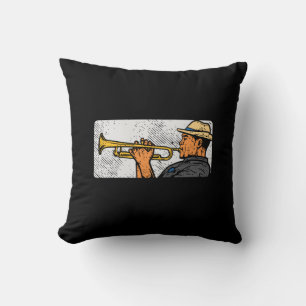Cojín Decorativo Trumpet Player Retro Trumpet Jazz Music