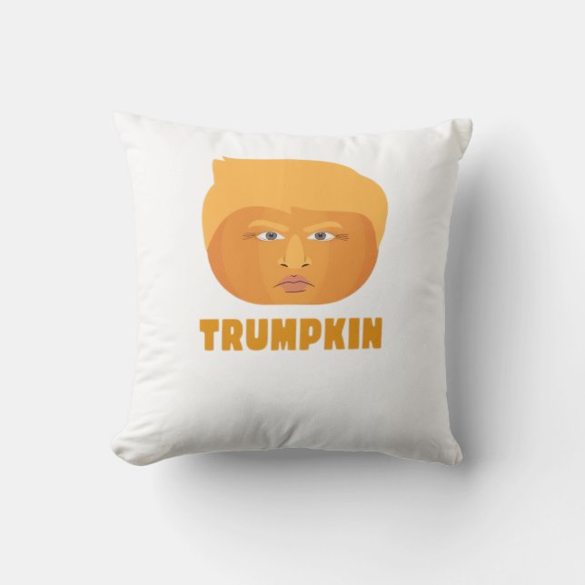 Cojín Decorativo Trumpkin Calabaza Funny Halloween Design Classic (Anverso)