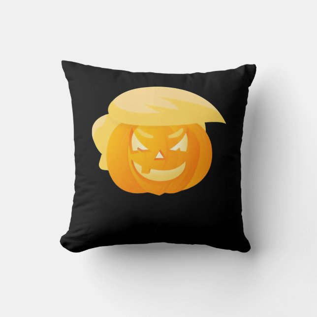 Cojín Decorativo Trumpkin hace grande a Halloween (Anverso)