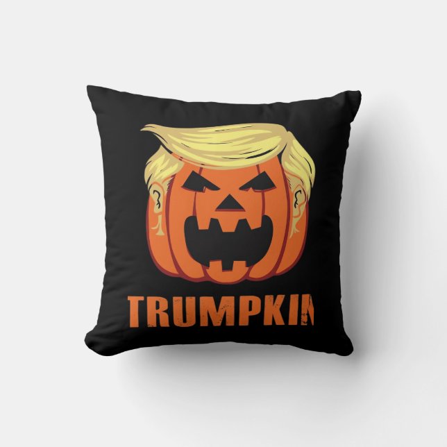 Cojín Decorativo Trumpkin hace Halloween (Anverso)