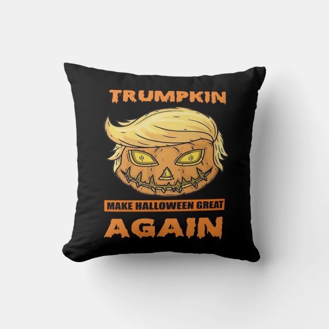 Cojín Decorativo Trumpkin hace que Halloween sea genial otra vez di (Anverso)