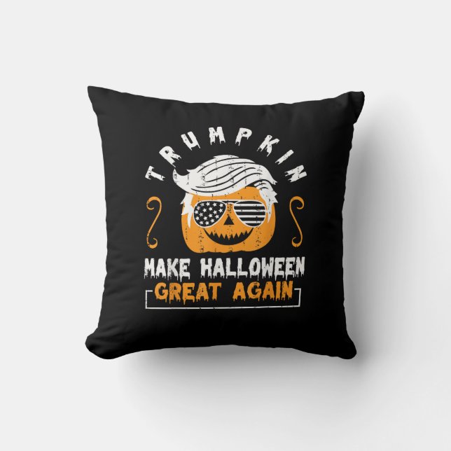 Cojín Decorativo Trumpkin hace que Halloween sea grande otra vez ca (Anverso)
