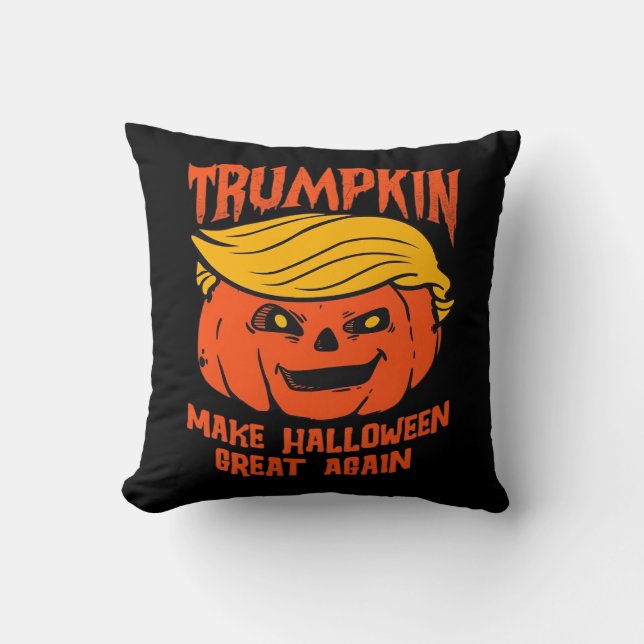 Cojín Decorativo Trumpkin Halloween Calabaza Elección (Anverso)