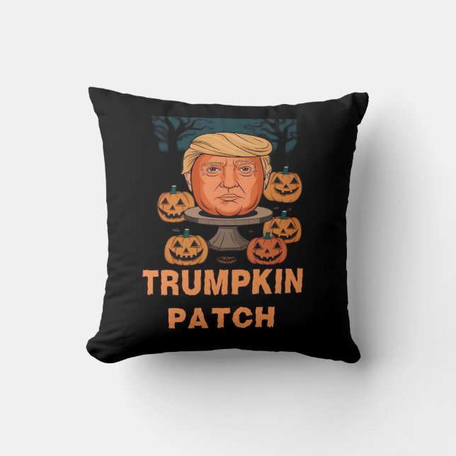Cojín Decorativo Trumpkin Halloween - Divertida calabaza política D (Anverso)