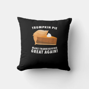 Cojín Decorativo Trumpkin Pie hace que el día de Acción de Gracias 