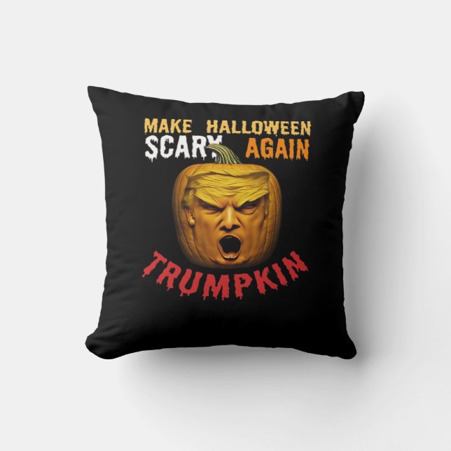 Cojín Decorativo Trumpkin vuelve a asustar a Halloween - Funny Dona (Anverso)