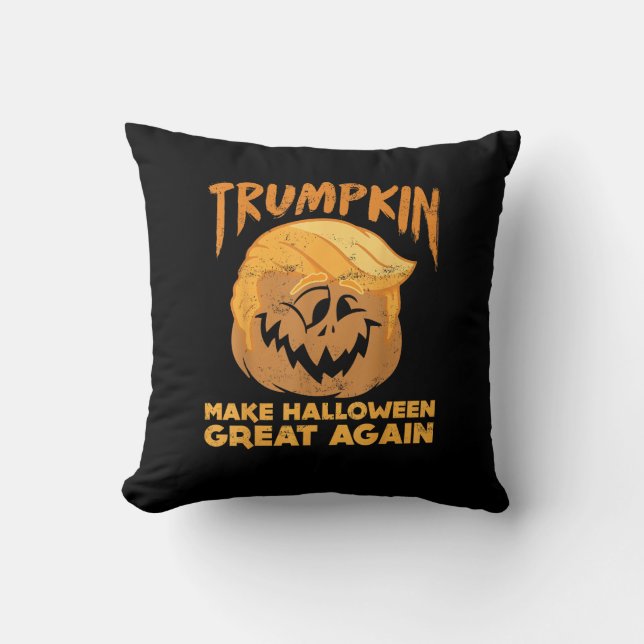Cojín Decorativo Trumpkin vuelve a hacer de Halloween una gran polí (Anverso)