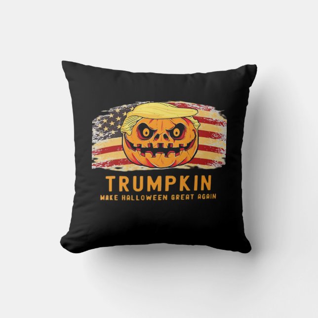 Cojín Decorativo Trumpkin vuelve a hacer que Halloween sea grande y (Anverso)