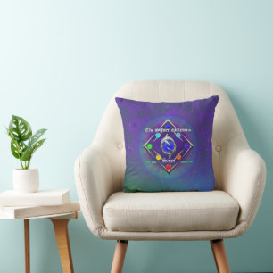 Cojín Decorativo TSDS: De vida y amor Logo Azul y Verde