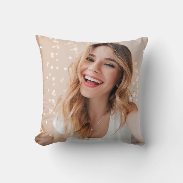 Cojín Decorativo Tu cara en un cumpleaños personalizado (Anverso)