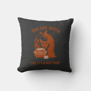 Cojín Decorativo Tú Dices Bruja Halloween Caldero Mágico