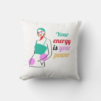 Cojín Decorativo Tu Energía Es Tu Poder Motivacional Estético