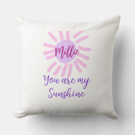 Cojín Decorativo tú eres mi brillo color púrpura rosa pastel sol ra