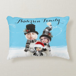Cojín Decorativo Tu familia como hombres de nieve