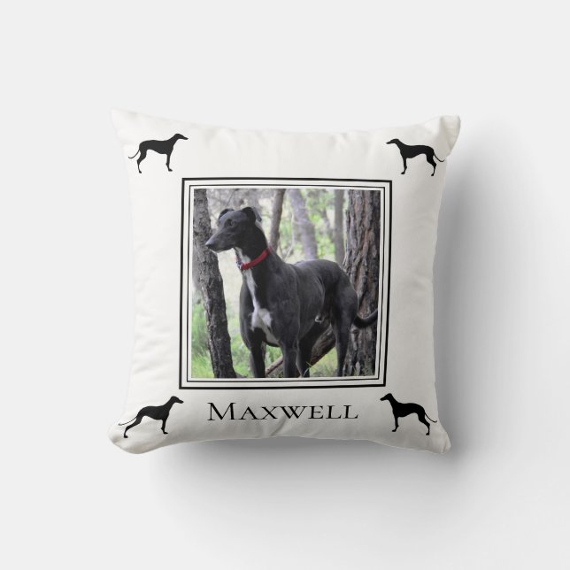 Cojín Decorativo Tu foto de Greyhound personalizada (Anverso)