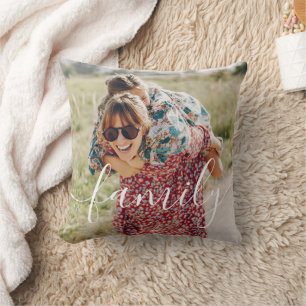 Cojín Decorativo Tu Foto Favorita Script Familia