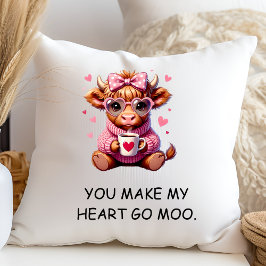 Cojín Decorativo Tú Haces Que Mi Corazón Vaya Moo Día de San Valent