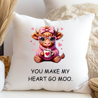 Cojín Decorativo Tú Haces Que Mi Corazón Vaya Moo Día de San Valent