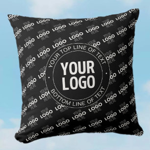 Cojín Decorativo Tu logotipo y texto personalizable con patrón de l