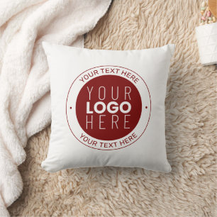 Cojín Decorativo Tu logotipo y texto personalizable   Rojo intenso/