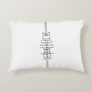 Cojín Decorativo Tu nombre como glifos alienígenas únicos en blanco