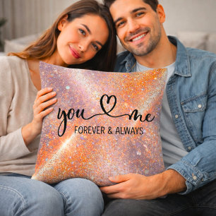 Cojín Decorativo Tú y Yo por Siempre y Siempre Brillante Romántico