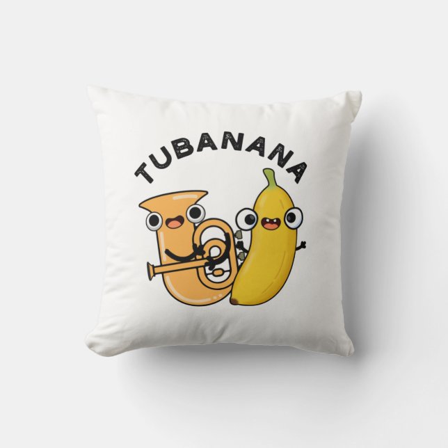 Cojín Decorativo Tubanana Funny Tuba Banana Pun (Anverso)