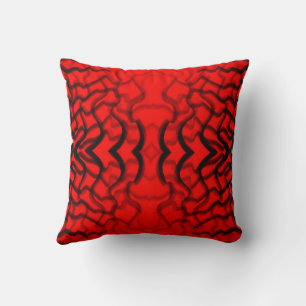 Cojín Decorativo Tubería Negra Y Rojo Cordón 