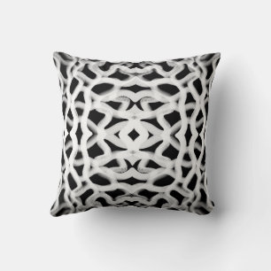 Cojín Decorativo Tubería tubular blanca sobre negro