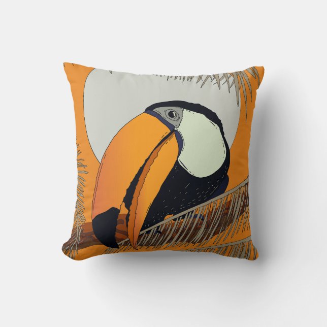Cojín Decorativo Tucán Vintage (Anverso)