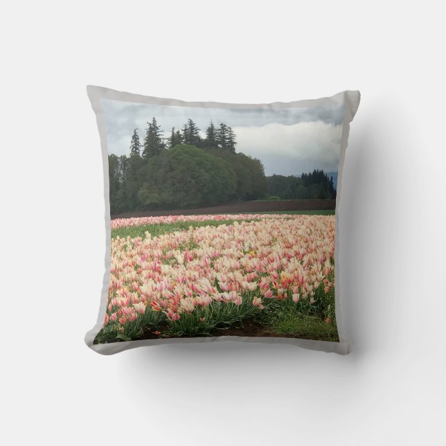 Cojín Decorativo Tulip Field, Oregón (Anverso)