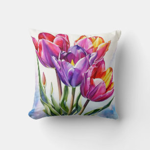 Cojín Decorativo Tulip Watercolor personalizado