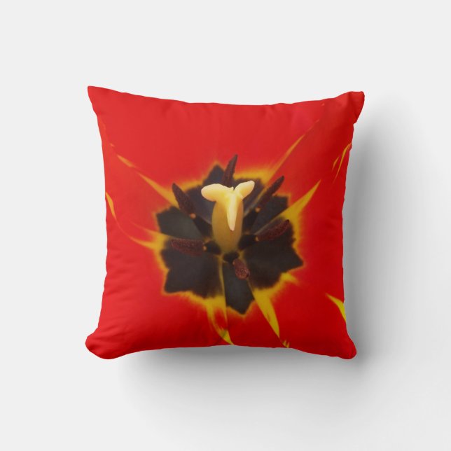 Cojín Decorativo tulipán amarillo rojo (Anverso)