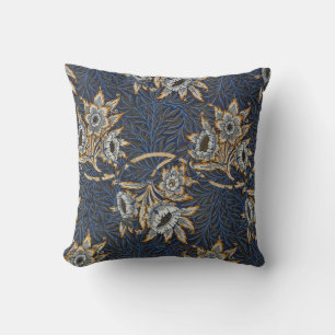 Cojín Decorativo Tulipán de sauce patrón azul floral de William Mor