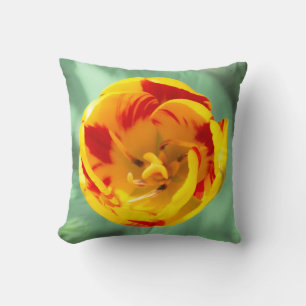 Cojín Decorativo Tulipán rojo amarillo,