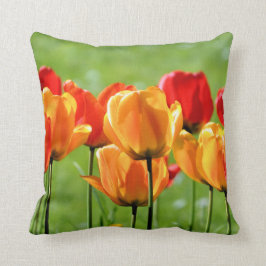 Cojín Decorativo Tulipanes Amarillos Y Rojos