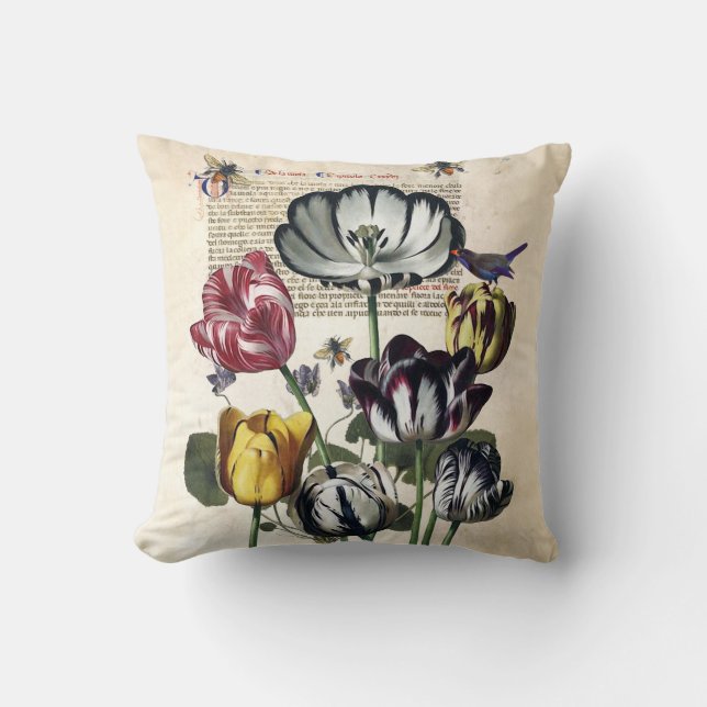 Cojín Decorativo Tulipanes antiguos (Anverso)