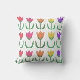 Cojín Decorativo Tulipanes arcoiris coloridos, flores de primavera