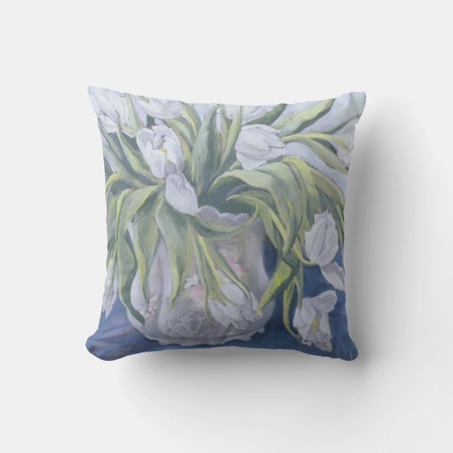 Cojín Decorativo Tulipanes blancos (Anverso)