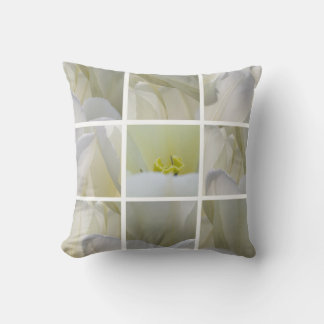 Cojín Decorativo Tulipanes Blancos al Cuadrado - Fotografía de Arte